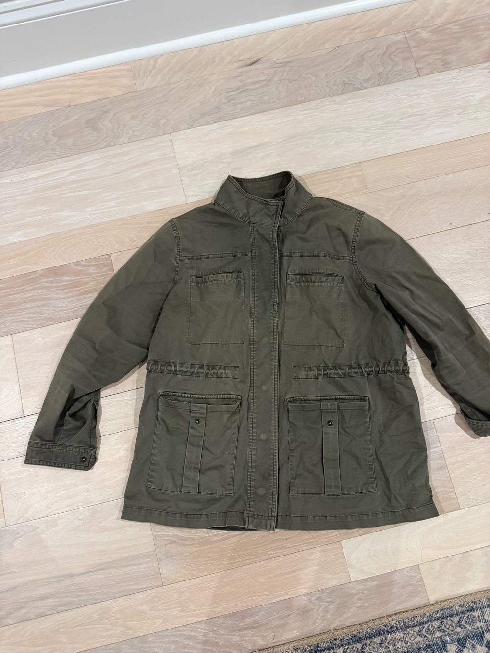 Universal Thread Olive Utility Jacket with Button Front